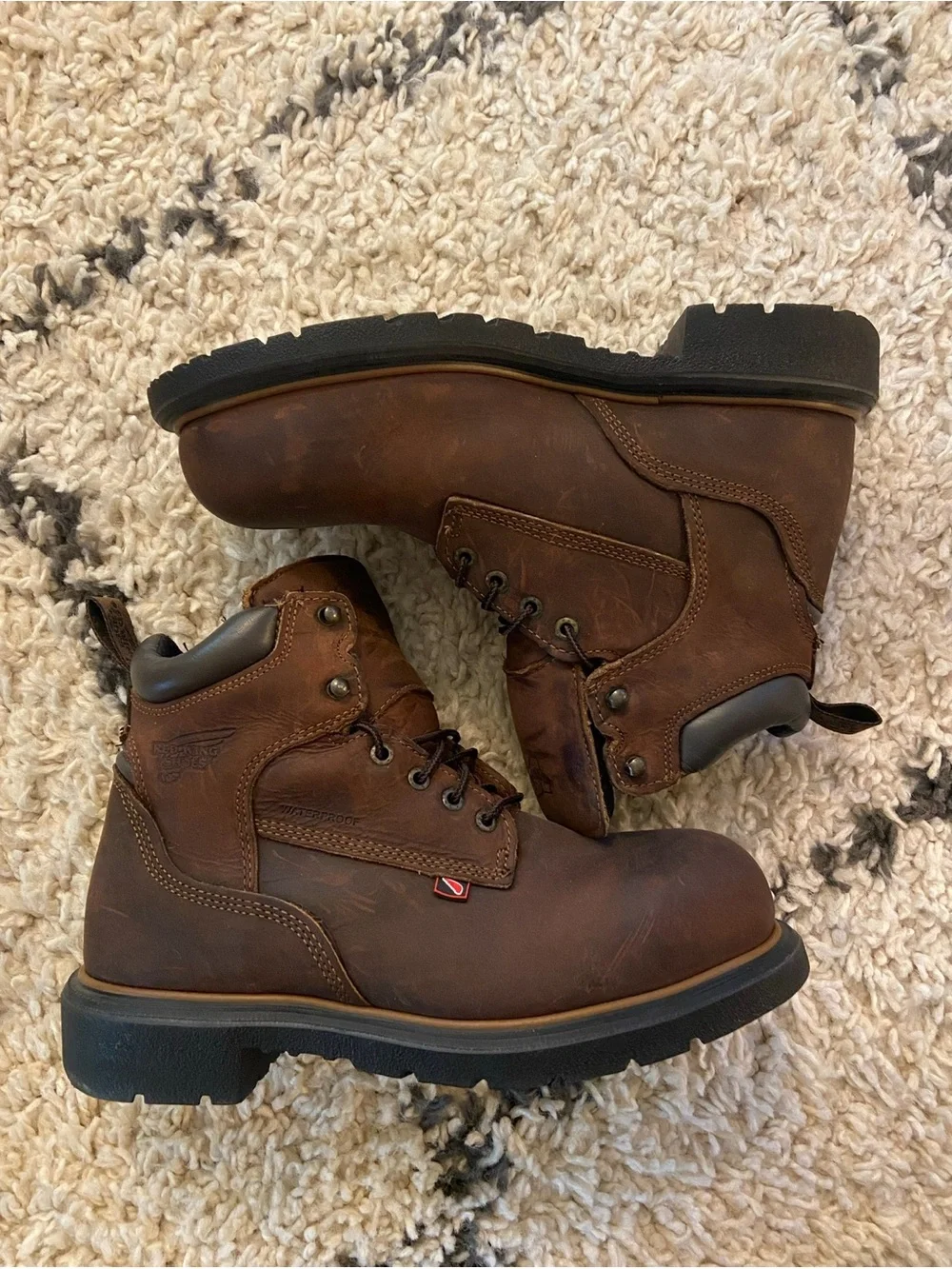 Red Wing Shoes Brown Leather Work Boot - Lace-Up 6